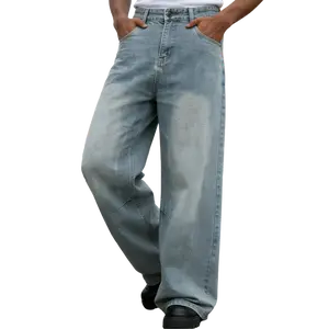 Customized Black Denim Pants Men's Wide-Leg Jeans Loose Casual Streetwear Trousers SpringStatements Pocket Menswear Cotton Stylish Beige Plain tiktokshopspringglowup