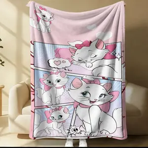 Cat Mary print pattern blanket, suitable for all seasons, suitable for beds, sofas, cars, room decorations, and gifts, suitable for children or adults