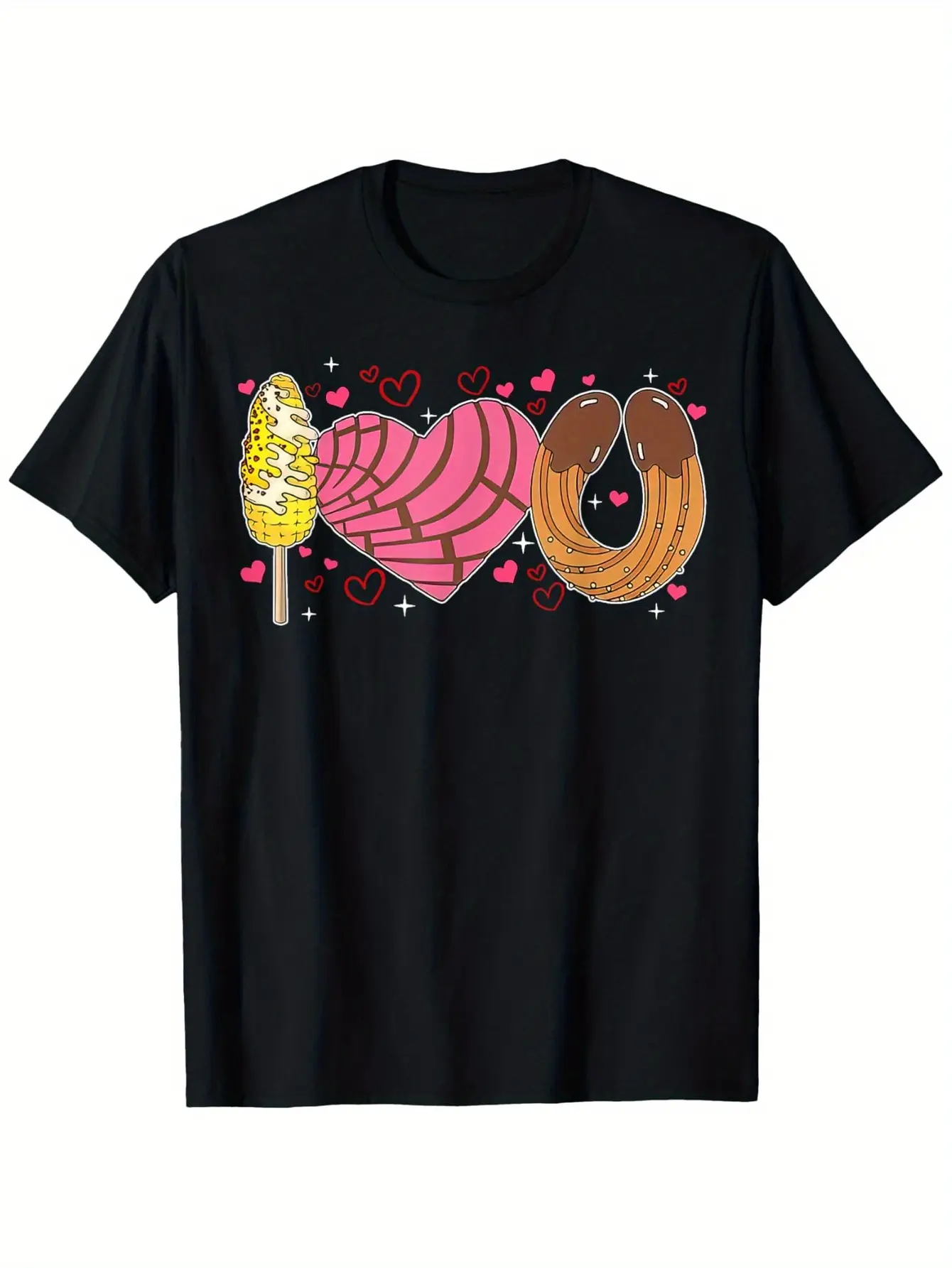 Men's  Women's Mexican Conchas Sweet Bread Valenti unisex soft cotton short sleeve t shirt, vintage graphic casual tee for men women teens, perfect birthday holiday gift for camping travel gym daily street casual wear