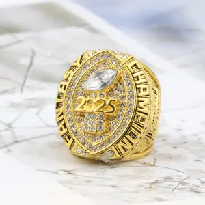 High quality, out of stock2025 Fantasy Football Championship Ring with Box FFL League Champion Rings Souvenir Gifts for Fan Friends