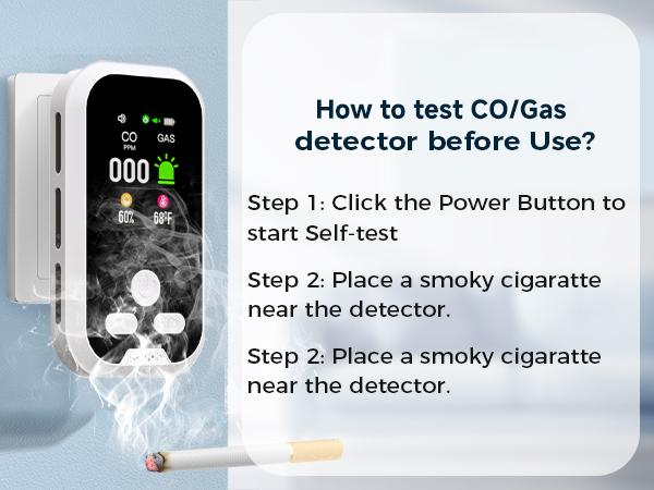 KUACC 6-in-1 Portable Detector, Home Items with Natural Gas, Temperature & Humidity Sensors, Plug-and-Play Design, High-Definition Display, Accurate Alerts, Ideal for Kitchen, Household Use