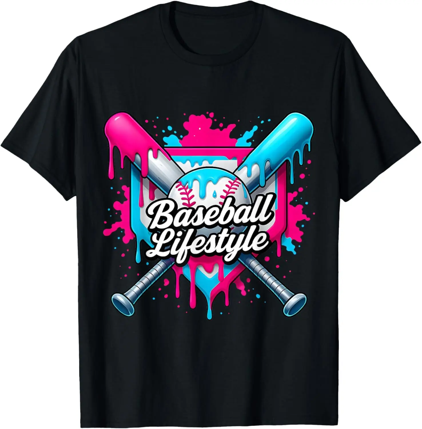 Baseball Life Style 101 Apparel Youth Drip Baseball T-Shirt Cotton Fabric