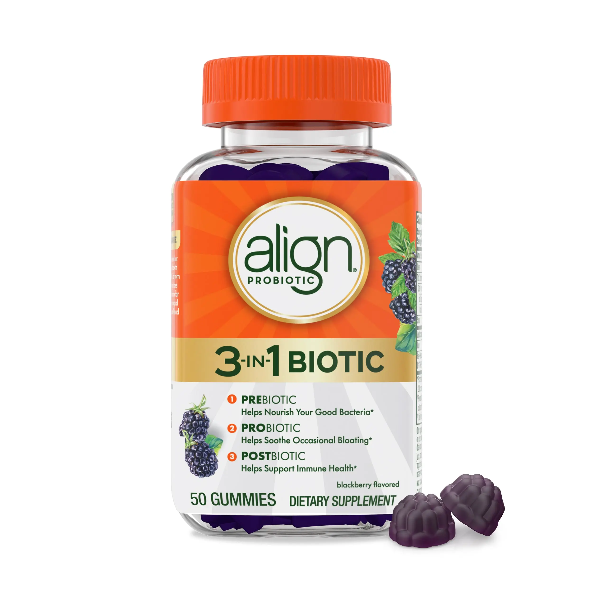 Align Probiotic, 3-in-1 Biotic Gummies, Prebiotic + Probiotic + Postbiotic, Probiotics for Women, 50 Gummies Align Probiotic, 3-in-1 Biotic Gummies, Prebiotic + Probiotic + Postbiotic, Probiotics for Women, 50 Gummies