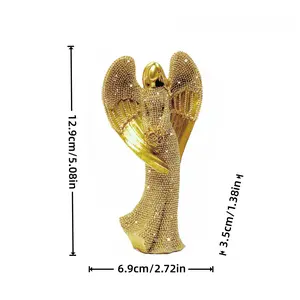 Angel Holding Flowers Resin Sculpture, Home Decor Art Piece, Creative Office Desk Ornament, Collectible Gift, Romantic Present