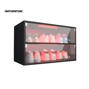 Special sale  OSQI Black Glass Door Box Shoe Storage Cabinet for Sneakers with RGB Led Light Cloakroom Decor