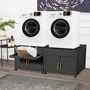 Laundry Pedestal, 700 LBS Capacity Washer Dryer Pedestal, Shock-proof, 29″L*29″W*23″ H with Pull-out Shelf, Household Appliances Durable