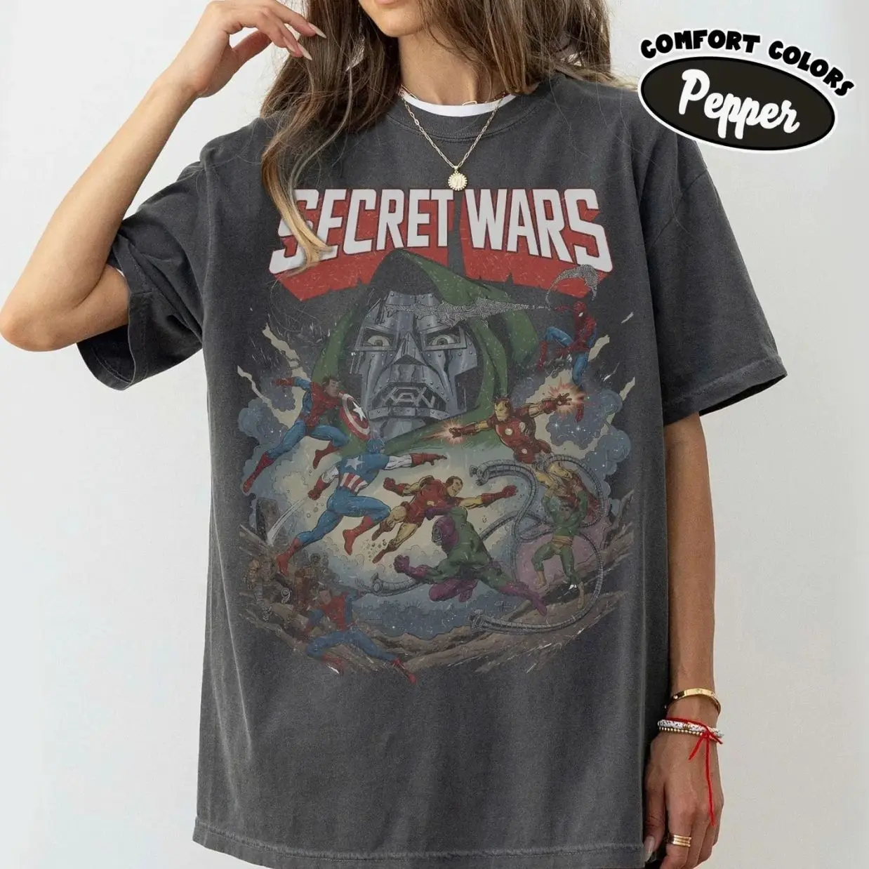 Vintage 90s Doctor Doom Avengers Comic Book Shirt, Retro Streetwear Tee, Secret Wars M4rvel Clothing, Doomsday M4rvel Fan Gift G9O