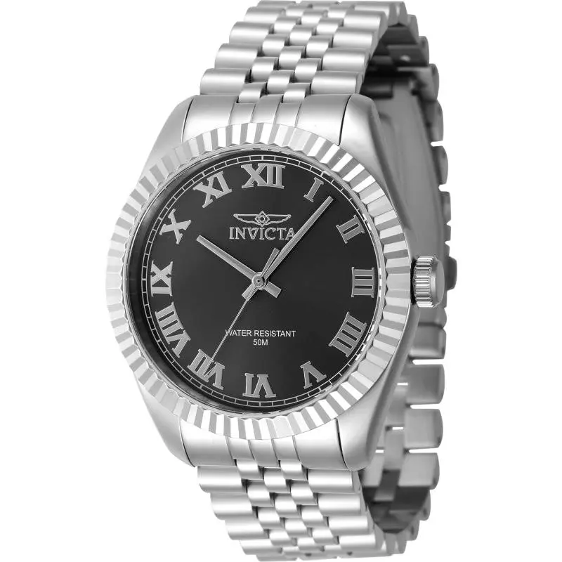 Invicta Men's 43mm Specialty Quartz Fluted Bezel Silvertone Bracelet Watch