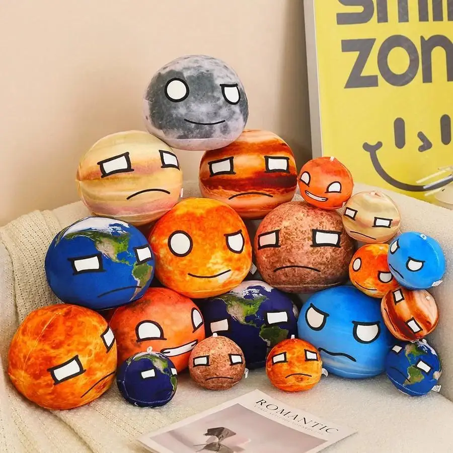 Planet Pillow Plush Toy 10 Styles Earth Moon Sun Mars Doll Children's Cognitive Stuffed Doll Ornaments Polandball Pillow
