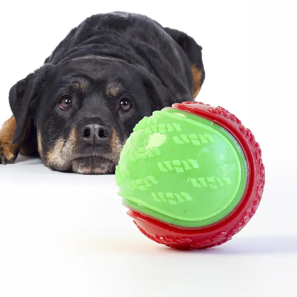 Self-pleasure Pet Squeaky Ball, Durable Dog Teeth Cleaning Toy, Bite Resistant Interactive Toy, Dogs Chewing Ball Toy, TPR Sounding Dog Toys Ball Summ