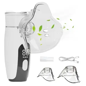 Fogepix Smart Nebulizer with Digital Display Portable Nebulizer for Adults and Kids, Rechargeable Mesh Nebulizer Machine for Breathing with Mouthpiece and Mask, Handheld Nebulizer for Travel and Home Use