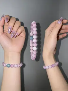 kunzite & aquamarine bracelet 8mm beads