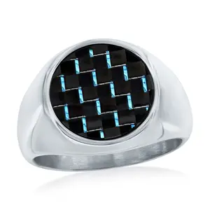 Blue Carbon Fiber Ring