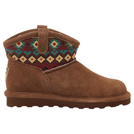 BEARPAW® Jillie Suede Print Bootie with Rain & Stain Repellent