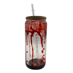 Blood Drip Snowglobe 16 oz Tumbler Cup - Red Liquid with Spilling Blood Design - Bottles, Drinkware