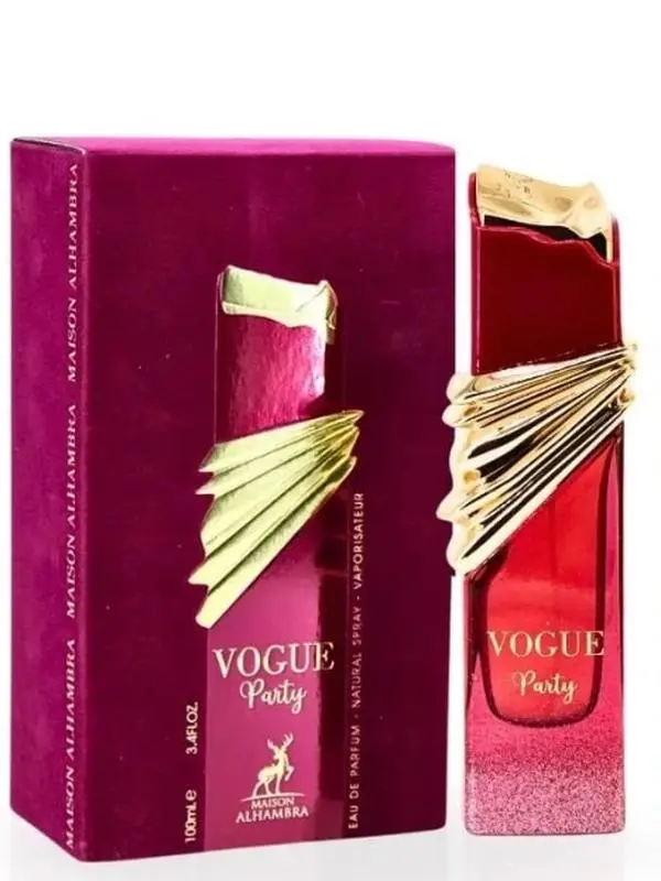 Women's Maison Alhambra Vogue Party Eau de Parfum Spray - 100ML (3.4 OZ) Luxurious Long-Lasting Packaged Pre-Mixed Arabian Fragrance, Single Item, Luxurious Women's Fragrance, Long-Lasting Women's Fragrance