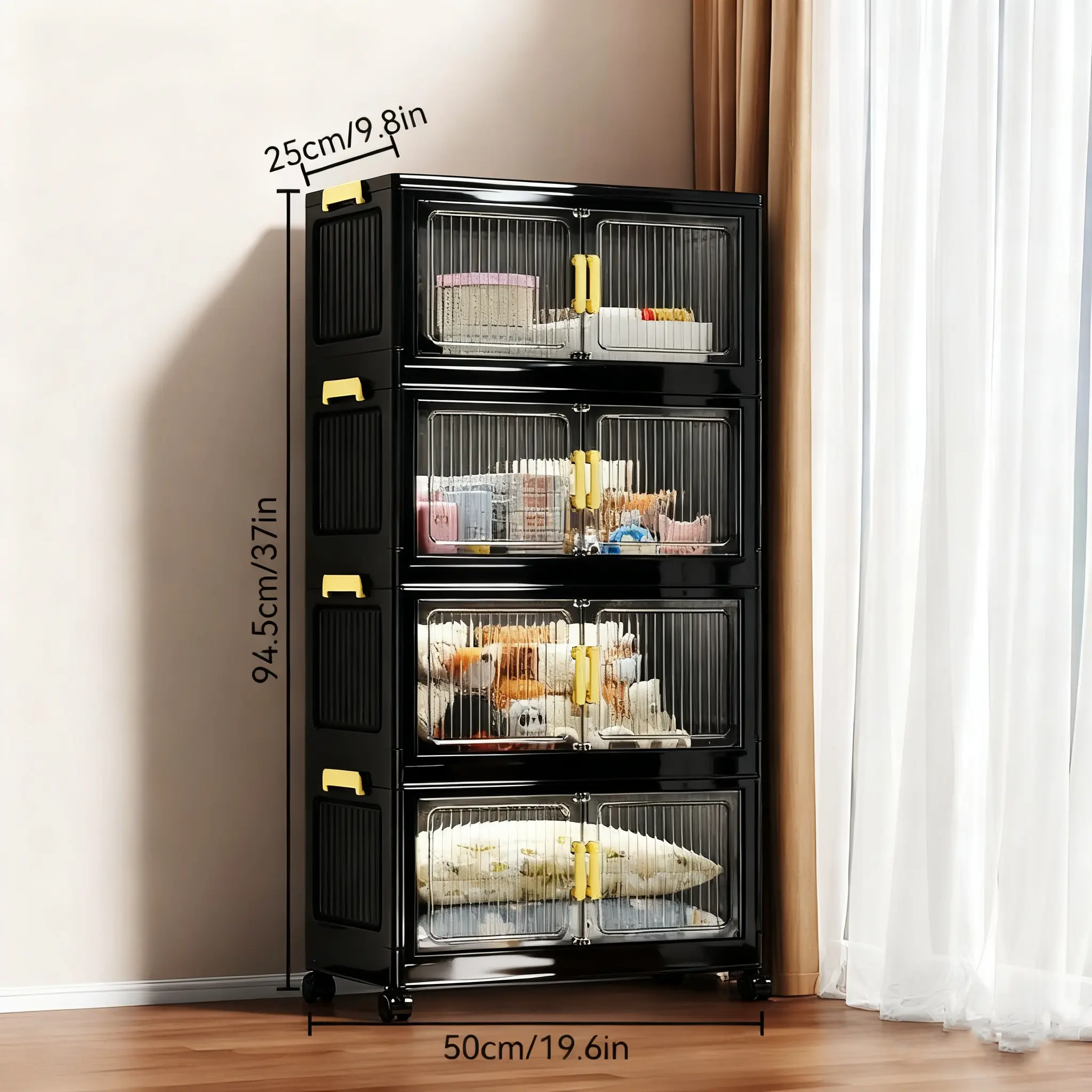 4th Floor—Magnetic doors and wheels.