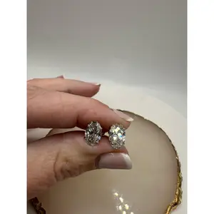 3.14 ctw Oval Studs