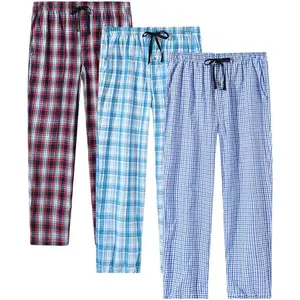 MoFiz Men's Pajama Pants Ultra Lightweight Pjs Bottoms Sleepwear Bottom Pants With Pocket Drawstring 3-Pack