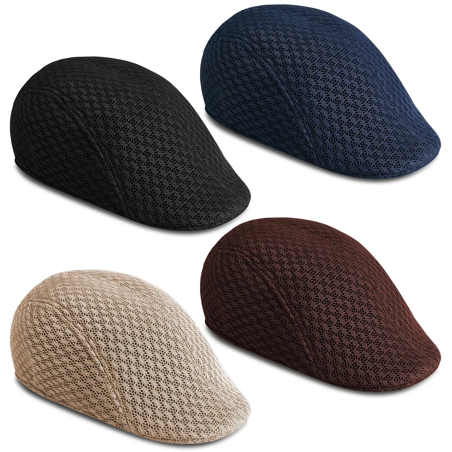 Flat Caps Hats for Men Men's Mesh Duckbill Newsboy Beret