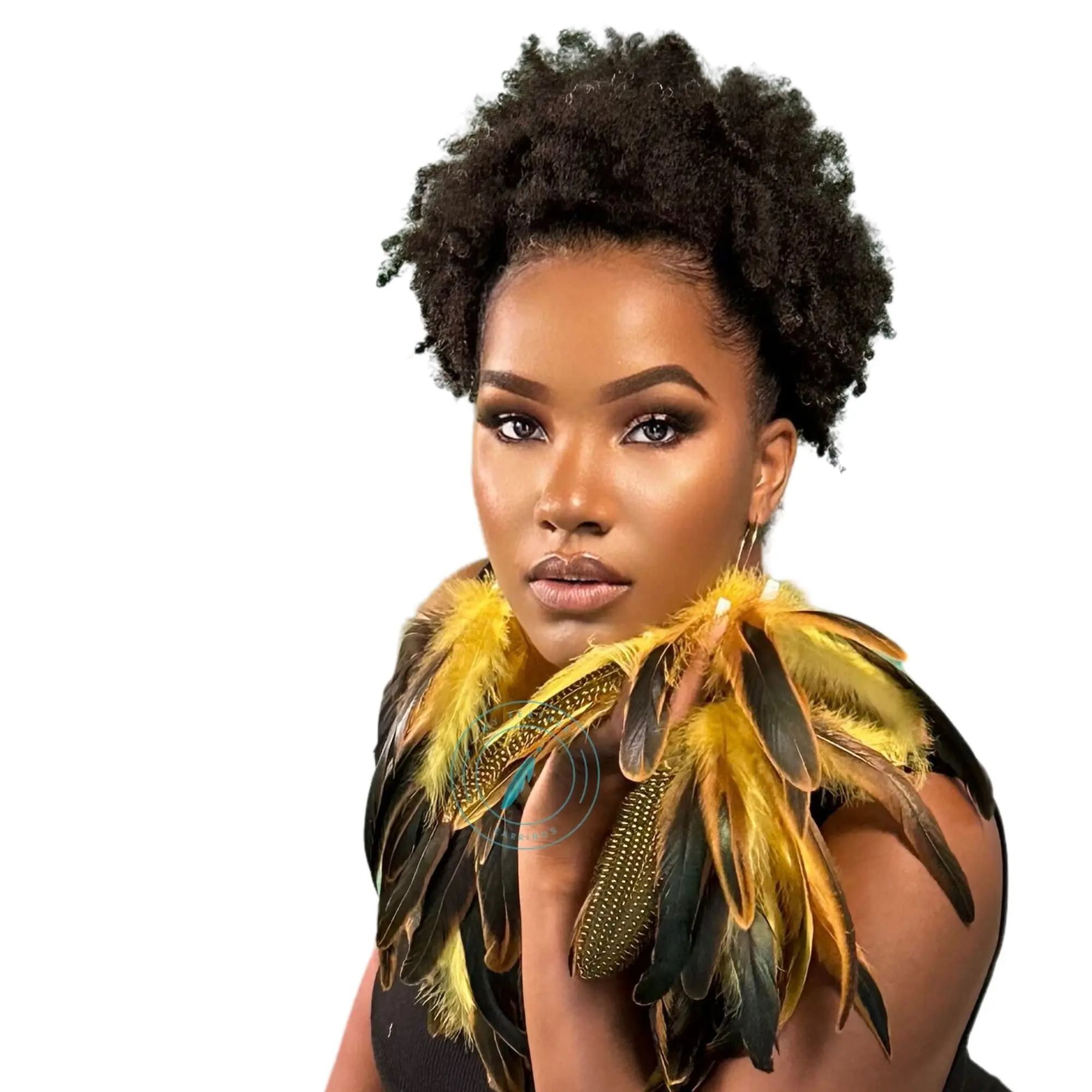 CHIC Yellow Feather Earrings