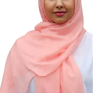 Cotton Viscose Hijab with Glitter - Coral