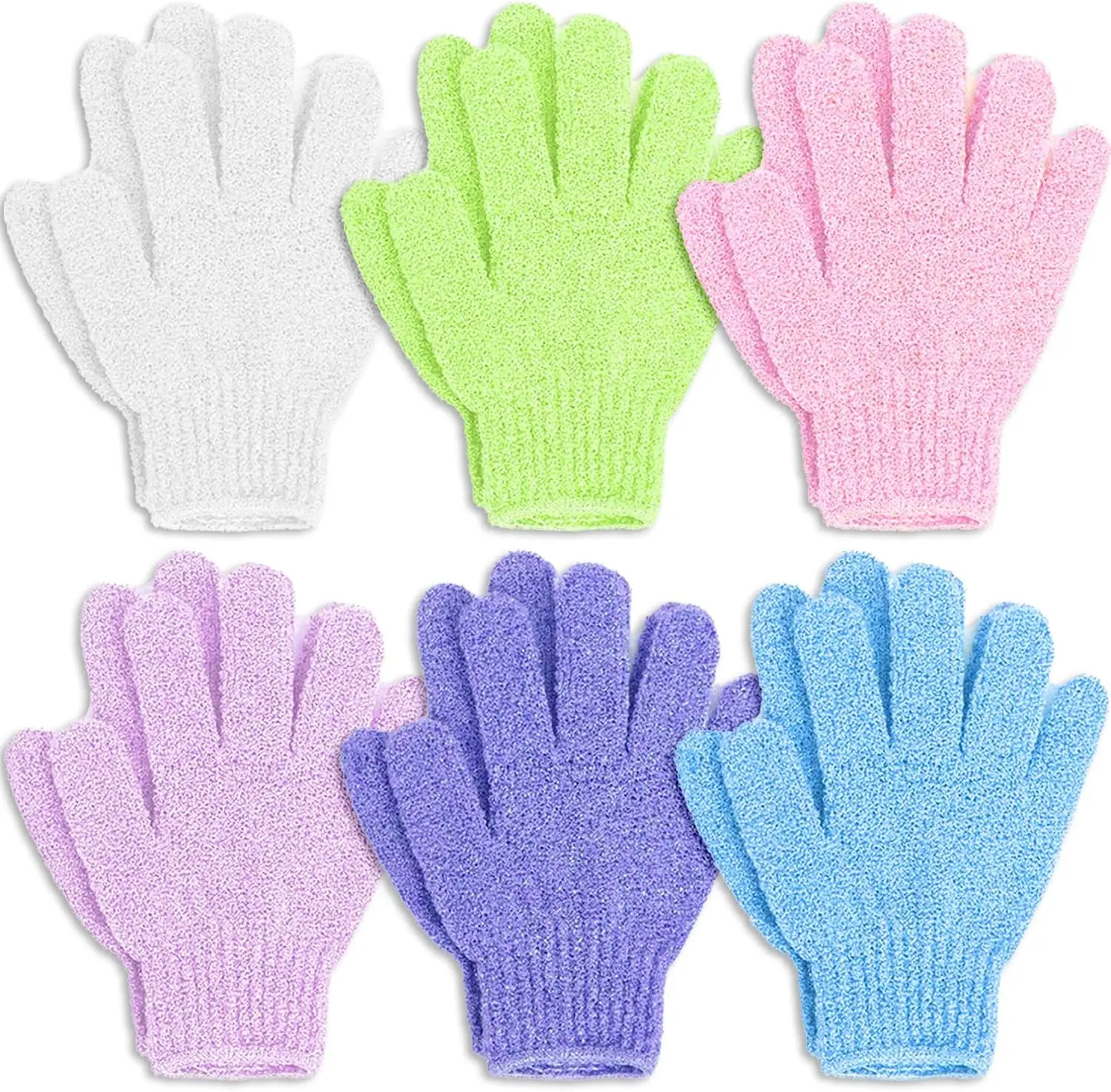 12-Piece Exfoliating Gloves Set Pack, Korean Mitt & Moroccan Hand Body Scrubber, Dead Skin Remover for Bath/Shower, Loofah Cloth for Hand Body Care That Exfoliates Skin