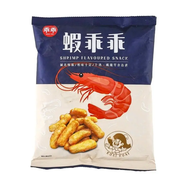 Crispy Kuai Kuai Shrimp-Flavored Corn Snack Bites, 40g Crispy Style Crisps & Puffed Snacks