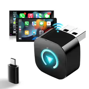 2-in-1 Wireless CarPlay Adapter for Apple/Android, Plug & Play CarPlay Dongle, 2.4/5GHz WiFi, Fast Connection, No Latency, Hands-Free Call Wireless Adapter