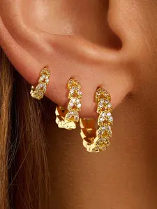 3-pair earrings set, Fashionable and elegant earrings, Light luxury wheat ear design,mothersday gifts, earrings for women, accessories for women,Casual Trendy Jewelry Set,birthday gifts for gf,14k gold-plated