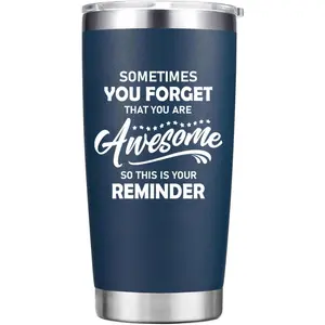 Christmas Gifts for Men - Sometimes You Forget You're Awesome Tumbler Cup - Inspirational Gifts for Men Dad Him Boyfriend - 20 oz Navy Blue 20 OZ Stainless Steel Tumbler