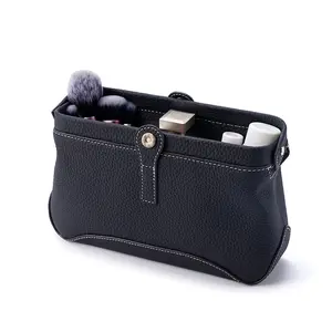 New Large Toiletry Bag Genuine Leather Unisex Lipstick Organizer Fashion Top Layer Cowhide Makeup Bag Jewelry Bag