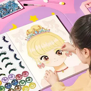 DIY Facial Sticker Book for Girls - Reusable Stickers, Stylish Doll Design, Creative Play, Perfect Gift for Birthdays & Parties