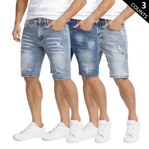 Classic men’s denim shorts, available in a variety of styles, sizes 30–42, with full coverage. Distressed skinny jeans with a clean cut that accentuates the figure, leaning into street fashion; comfortable for everyday wear without feeling restrictive. Se