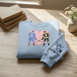 Embroidered Hockey Sweatshirt, Hockey Romance LGBT Hockey Fan Gift Heated Movie Rivalry Shirt, Gift For Christmas, Movie Gifts For He