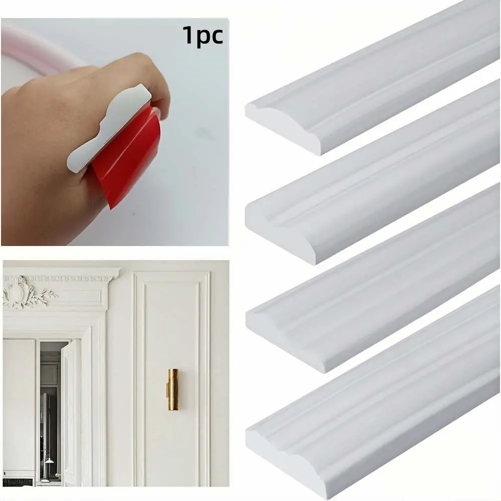 Self Adhesive Decorative Strip, Wall Decoration, 2m/78.74inch Flexible Wall Decoration Molding Strip, Suitable for Multi Surface Installation of Wall Decoration and Ceiling Decoration, Living Room, Modern, Home, Interior, Removable Wall