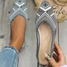 Women's Fashionable Tribal Pattern Flat Shoes, Casual Comfortable Pointed Toe Slip on Shoes for Daily Wear, Lightweight Breathable Shoes for Women & Girls, Running, Breathable Flats