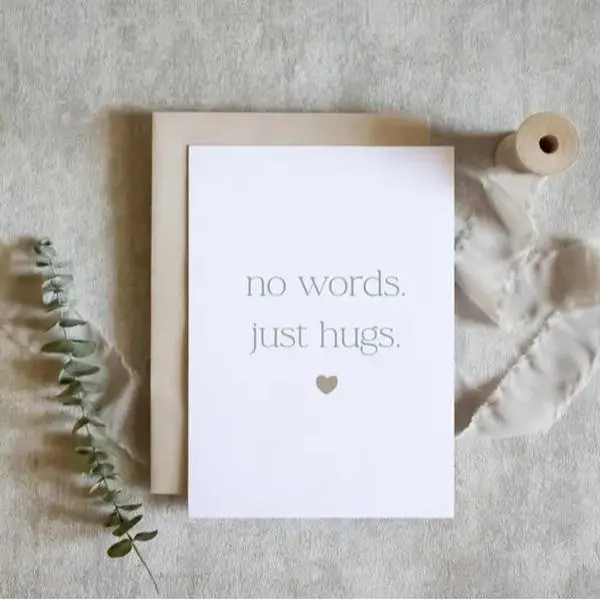 [Sale Up To 50%]  No Words Just Hugs Condolence Card, Thinking of You Sympathy Card, Bereavement Support Greeting Card