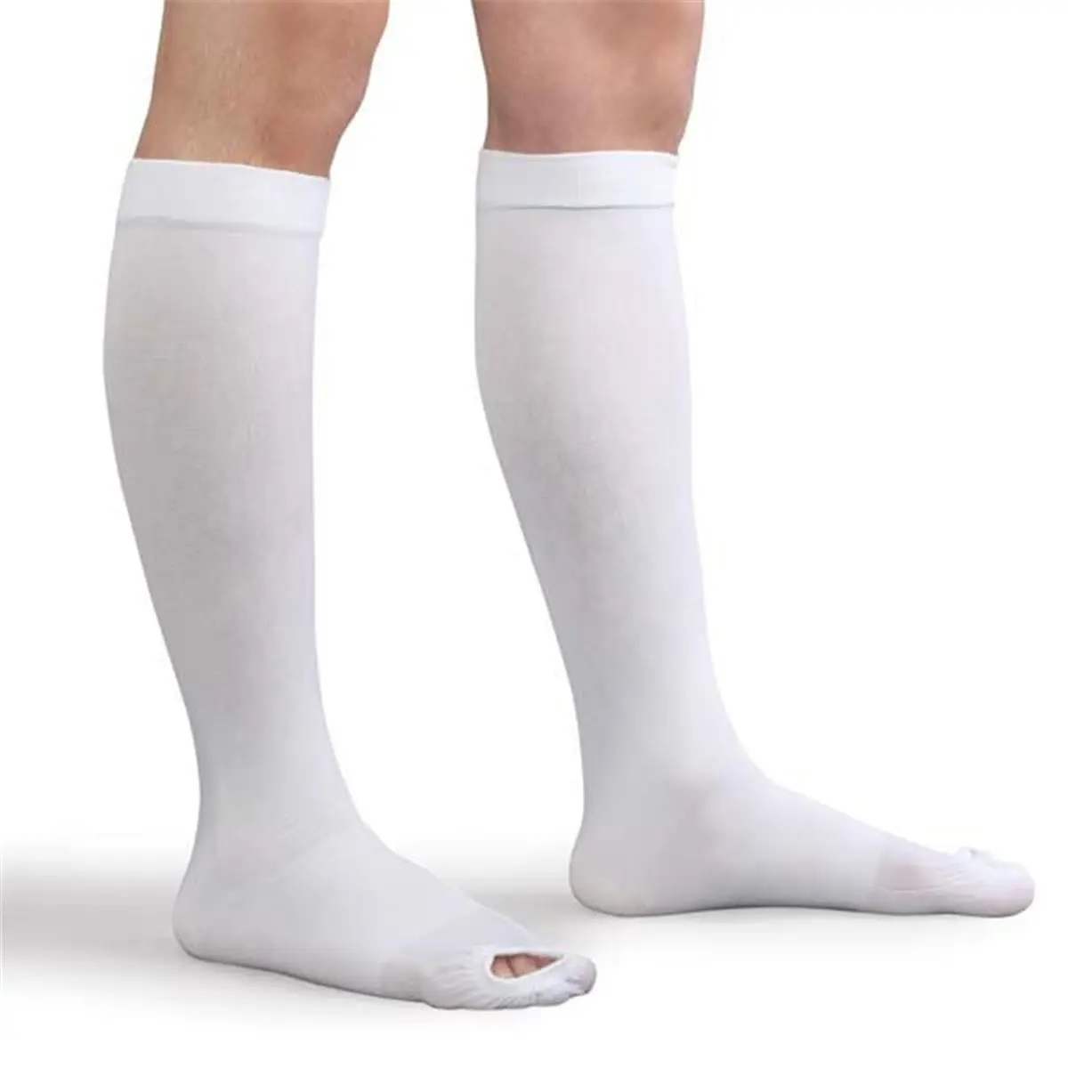9359 - W 18mmHG Compression Closed Toe Anti - Embolism Stockings, White - 2X Large