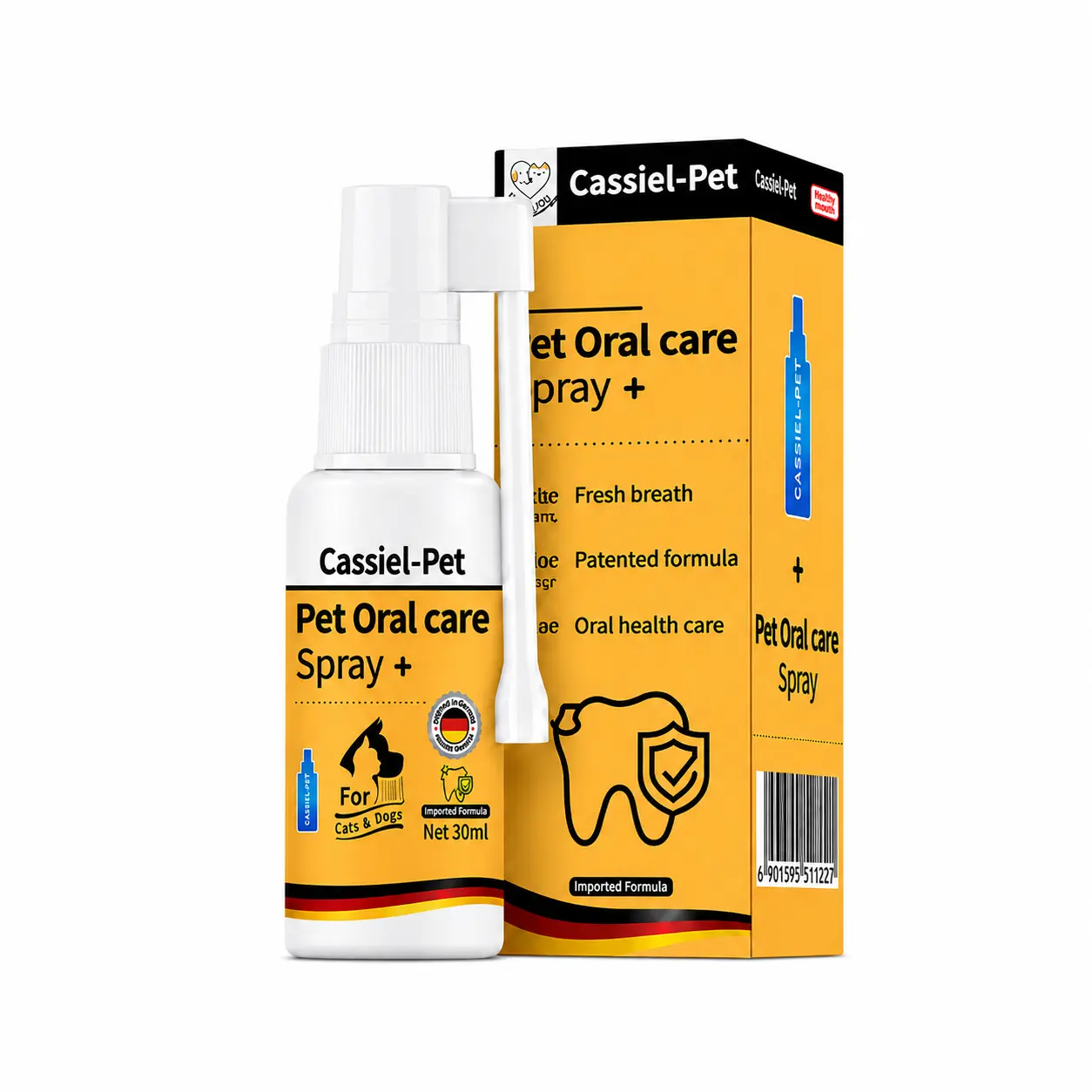 Cassiel Pet Oral Care Spray for Cats & Dogs, Daily PetMouth Care Spray, Gentle Oral Cleaning, Easy Home PetCare Bottle, 30ml
