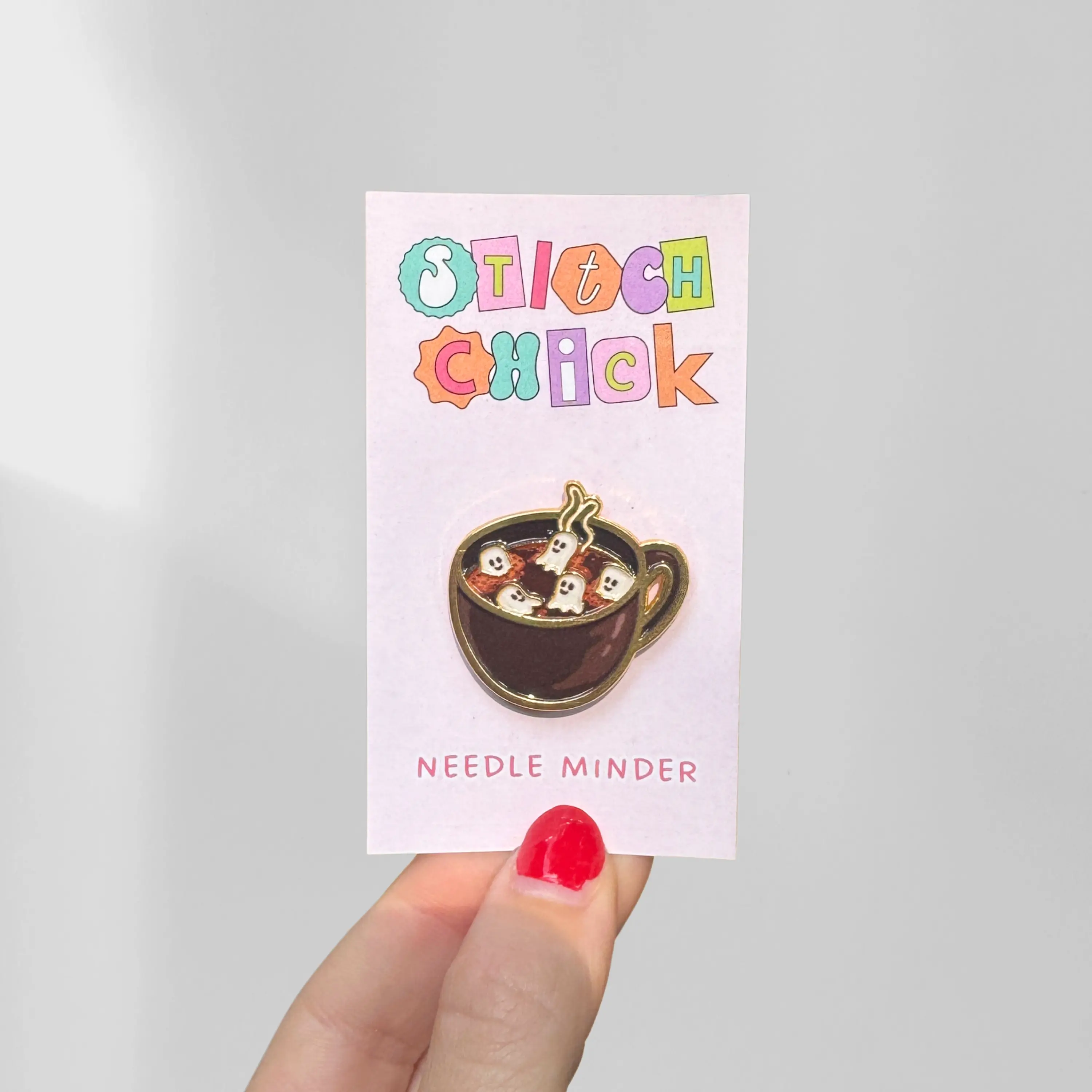 Ghost Hot Cocoa Spooky Halloween Magnetic Needle Minder