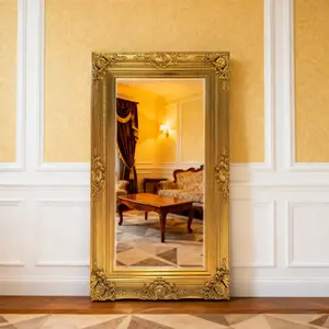 Luxury Gold Full-Length Mirror – 94” Tall Handcrafted Ornate Statement Piece