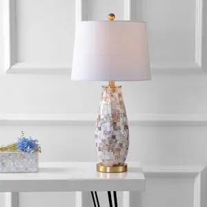 JONATHAN Y Jocelyn Seashell LED Table Lamp , for bedroom, living room, foyer, hallways, dining room, dorms