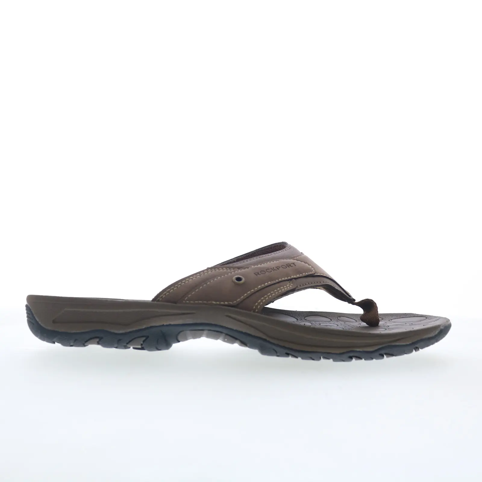 Rockport Hayes Thong Mens Brown Synthetic Slip On Flip-Flops Sandals Shoes