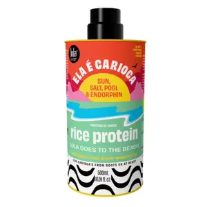 Lola From Rio Ela E Carioca Lightweight Rice Haircare Leave-In Protein Treatment - 16.91 Fl Oz, Defined Natural Bouncy Curls, Curly Hair, Instant Detangling, Manageability Restoration, Nourishing Care, UV/Hard Water/Post-Exercise Sweat Protection, Defined
