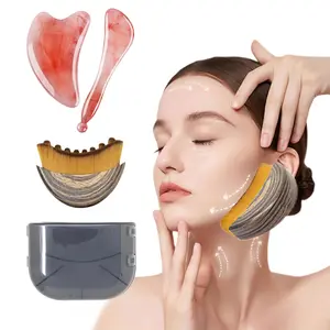 Summervibes Face Lymphatic Contour Brush for Jawline & Chin Sculpting Dry Brushing Massager for Lymphatic Drainage & Facial Fatigue Relief Ergonomically Designed to Fit The Skin Precisely 1PCS Beauty Roller Daily