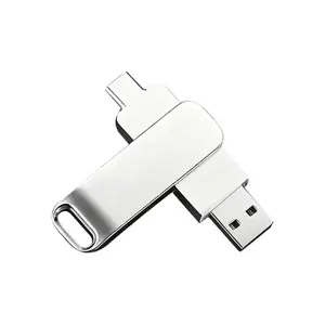 High-capacity 2-in-1 OTG Flash Drive with USB2.0 & Type-C Dual Interfaces, Waterproof Metal-Cased Memory Stick for Cables, XP, Vista Systems, 30G File Transfer Support