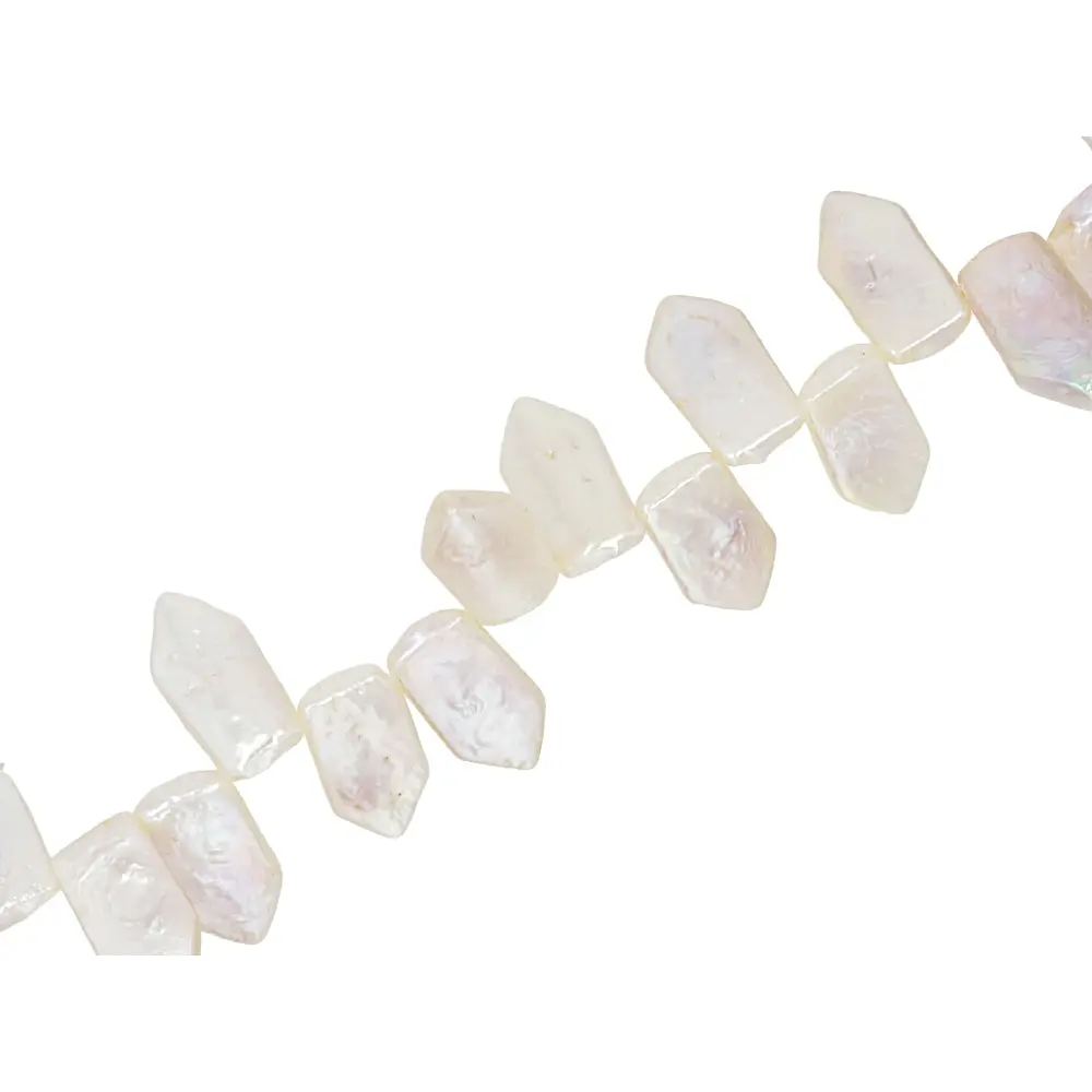 DIY Crafting White Freshwater Pearl Arrow-Shaped Bead Strand, 8x16-9x18mm, Approx 16" Length for Beading & Jewelry Making