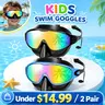 Aegend Children's Swimming Goggles (2-Pack) - Adjustable Strap, Soft Skin Friendly Silicone, Wide View, Anti-Fog, UV Protection, Leak-Proof Seal, Anti-Scratch PC Burst-Proof Lenses, for Pool Fun & Swimming Lessons