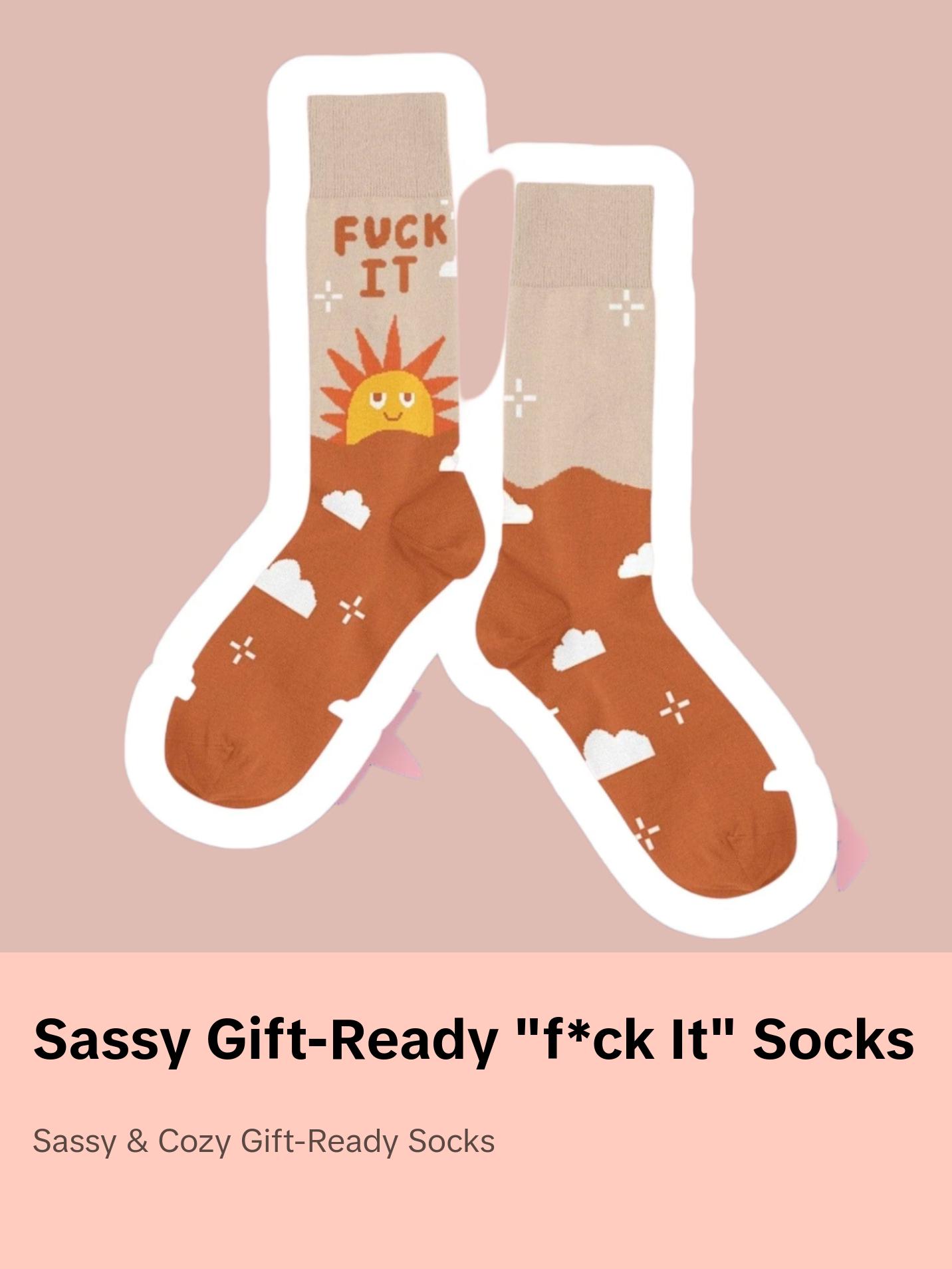 Gift-Ready "Fuck It" Socks statement  socks Womenswear Cute